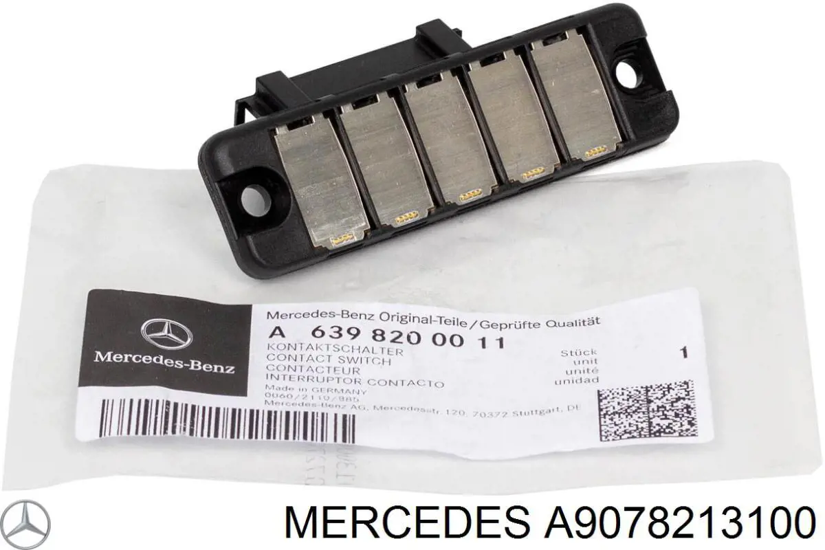 A9078213100 Mercedes Czujnik zamykania drzwi (wyłącznik krańcowy), drzwi przesuwnych, na karoserii