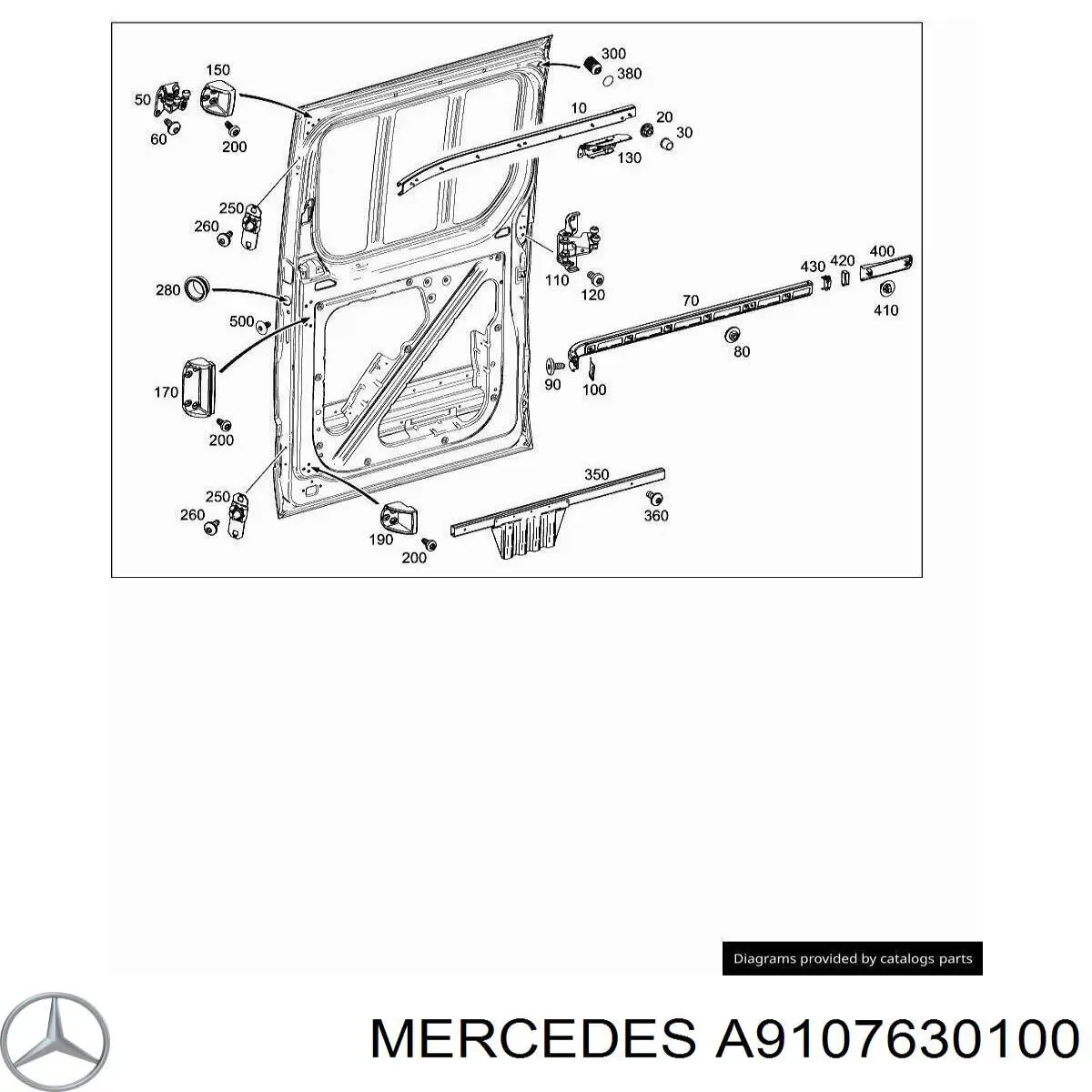 A9107630100 Mercedes Rolka drzwi bocznych (przesuwnych) prawa środkowa