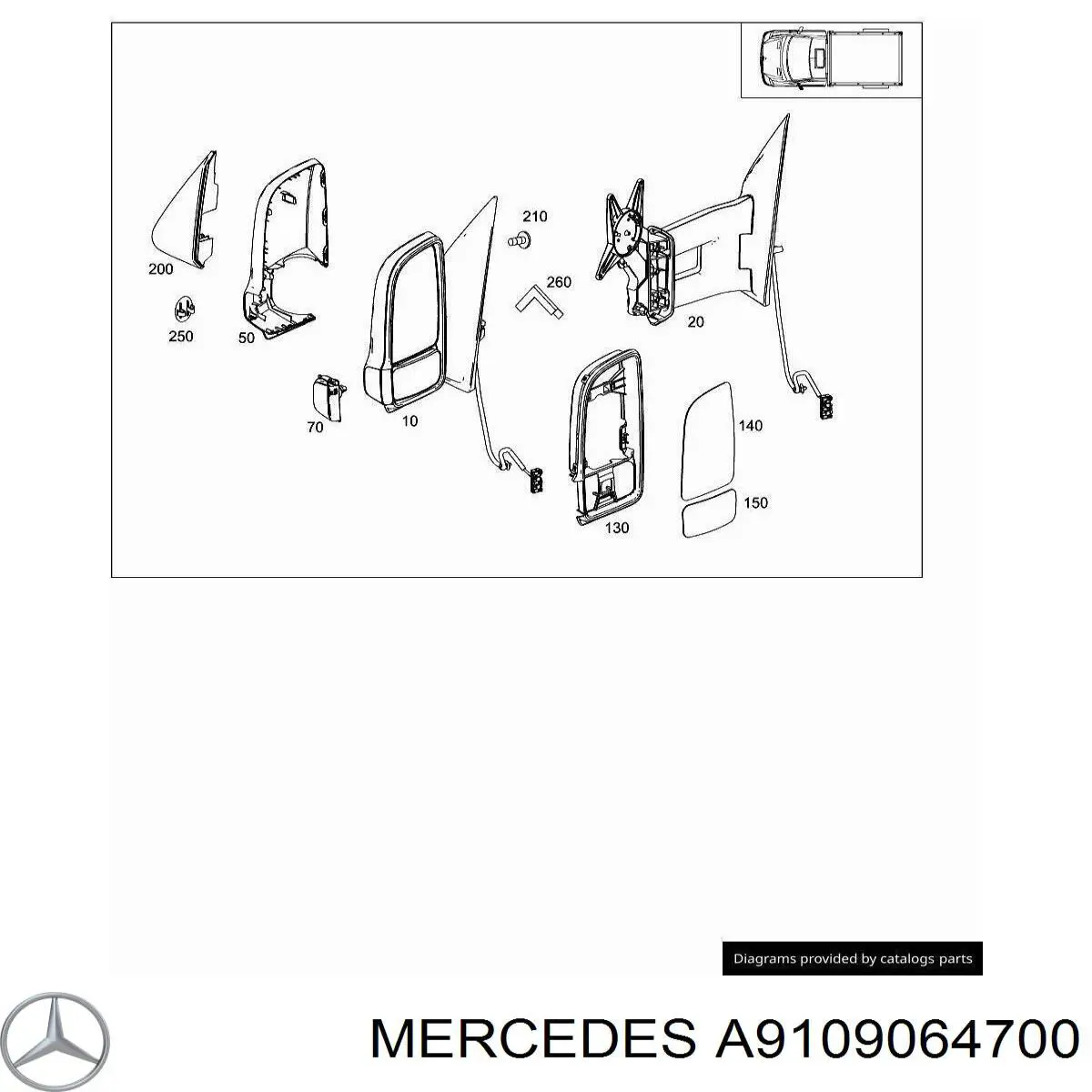Kierunkowskaz lusterka lewy Mercedes A9109064700 cena, od 31,53 USD