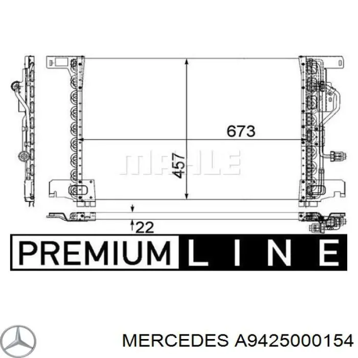 Do koszyka A9425000154 Mercedes Chłodnica klimatyzacji