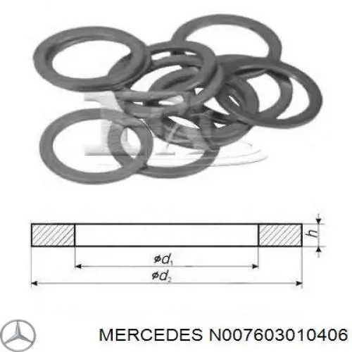 N007603010406 Mercedes Uszczelka przewodu dopływu oleju do turbiny