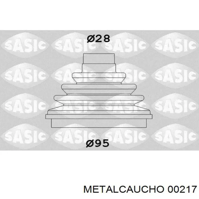 Do koszyka 00217 Metalcaucho Osłona przegubu homokinetycznego półosi przedniej zewnętrzna