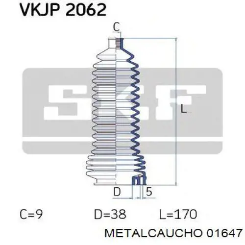 Osłona mechanizmu kierowniczego (maglownicy) Metalcaucho 01647 cena, od 8,91 USD