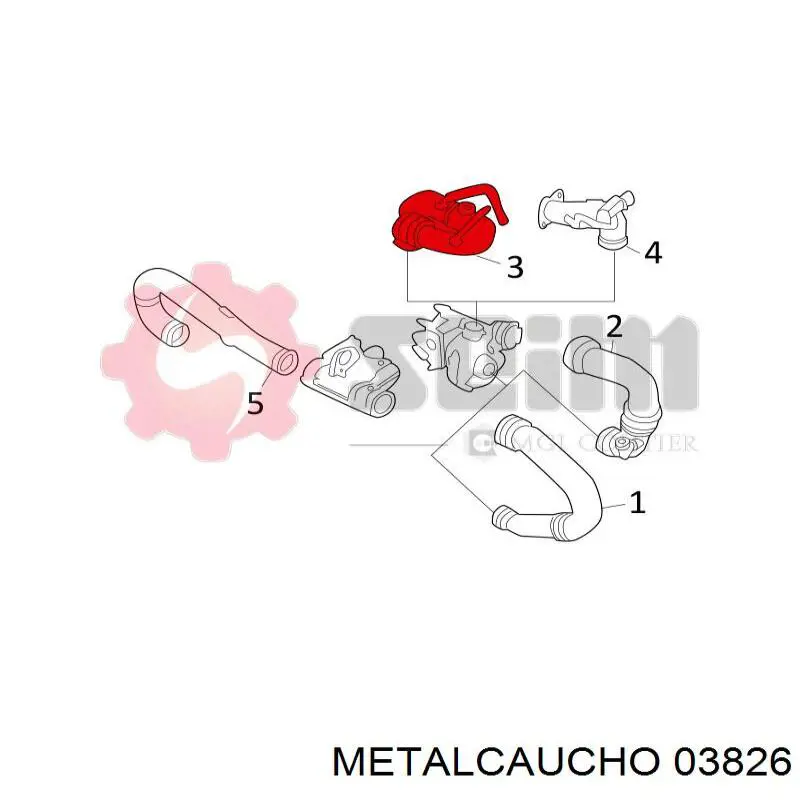 Króciec powietrza, wylot z turbiny (doładowanie) Metalcaucho 03826 cena, od 44,36 USD
