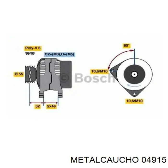 Koło pasowe alternatora Metalcaucho 04915 cena, od 36,93 USD