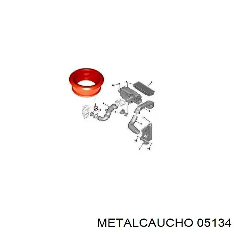 05134 Metalcaucho Uszczelka turbiny, wkładka elastyczna