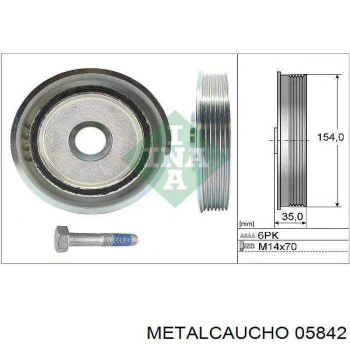Do koszyka 05842 Metalcaucho Koło pasowe wału korbowego