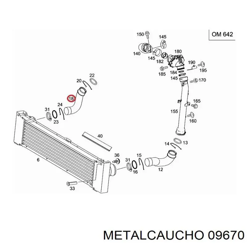 Przewód (króciec) intercoolera Metalcaucho 09670 cena, od 39,80 USD