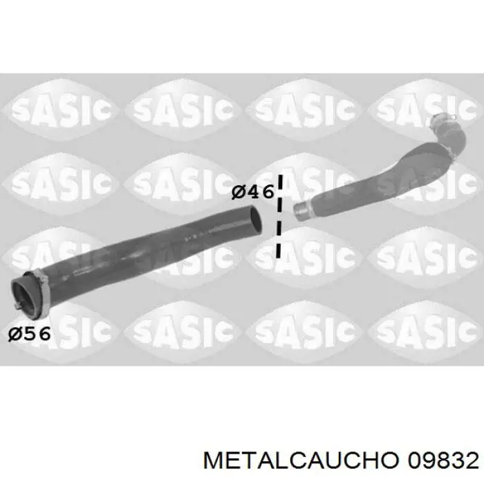 Przewód (króciec) intercoolera Metalcaucho 09832 cena, od 46,37 USD