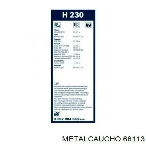Do koszyka 68113 Metalcaucho Pióro wycieraczki szyby tylnej