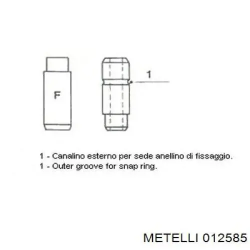 012585 Metelli Prowadnica zaworu ssącego