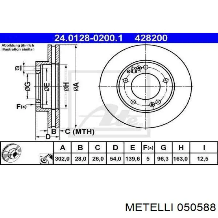 Do koszyka 050588 Metelli Główny cylinder hamulców