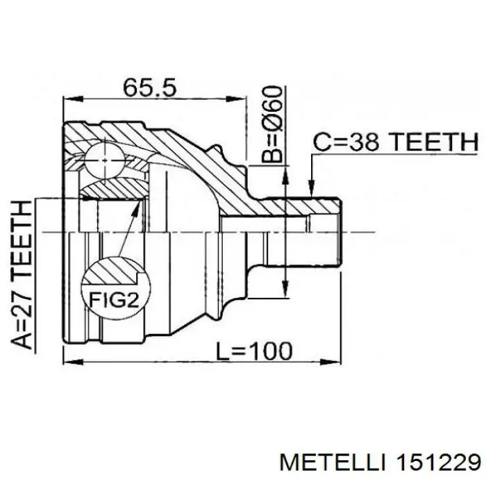 Przegub homokinetyczny przedni zewnętrzny Metelli 151229 cena, od 43,98 USD