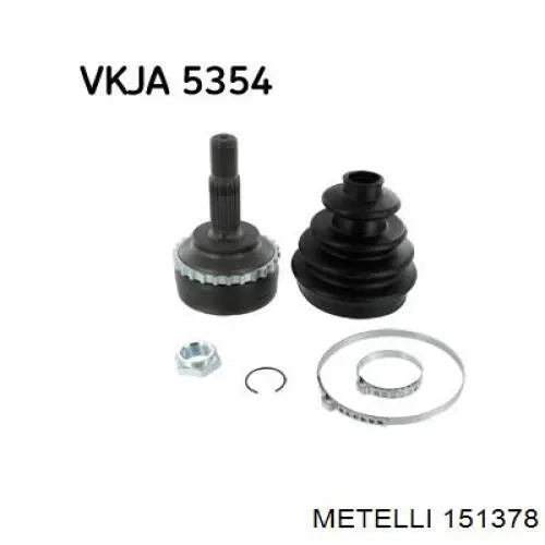 Do koszyka 151378 Metelli Przegub homokinetyczny przedni zewnętrzny