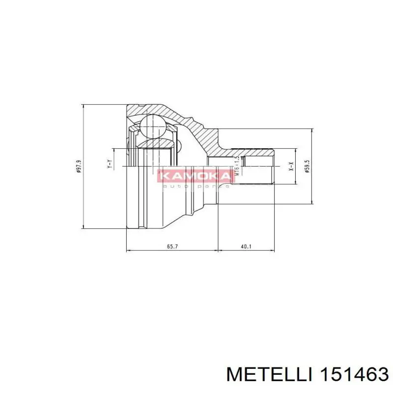 Do koszyka 151463 Metelli Przegub homokinetyczny przedni zewnętrzny