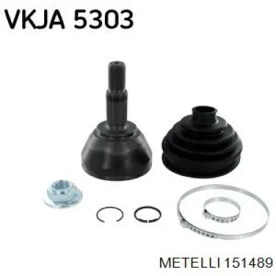 151489 Metelli Przegub homokinetyczny przedni zewnętrzny