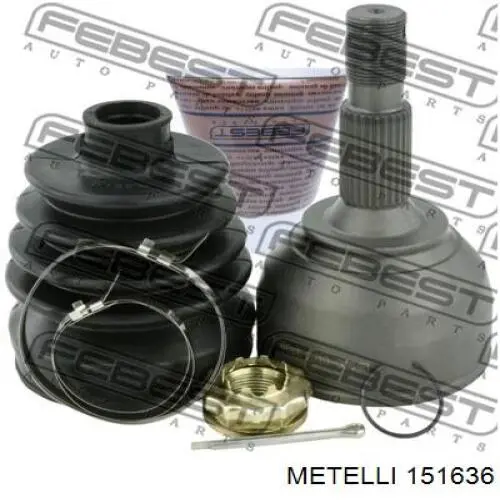 Do koszyka 151636 Metelli Przegub homokinetyczny przedni zewnętrzny