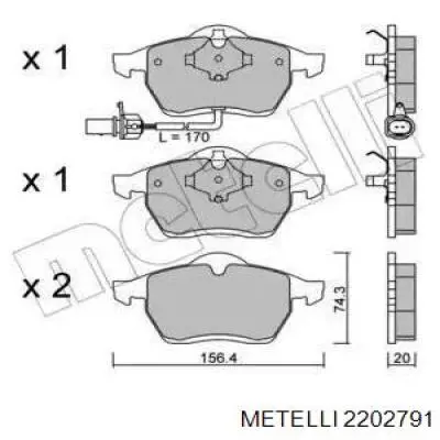 Klocki hamulcowe przednie tarczowe Metelli 2202791 cena, od 30,16 USD