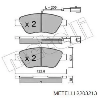 Klocki hamulcowe przednie tarczowe Metelli 2203213 cena, od 26,39 USD