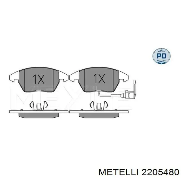 Do koszyka 2205480 Metelli Klocki hamulcowe przednie tarczowe