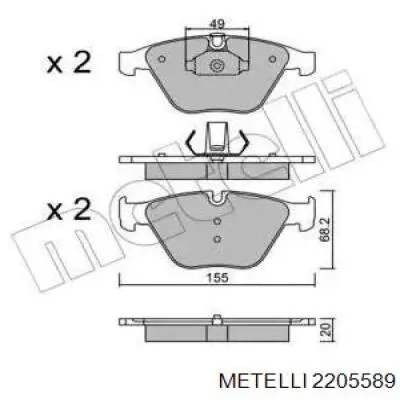 22-0558-9 Metelli klocki hamulcowe przednie tarczowe