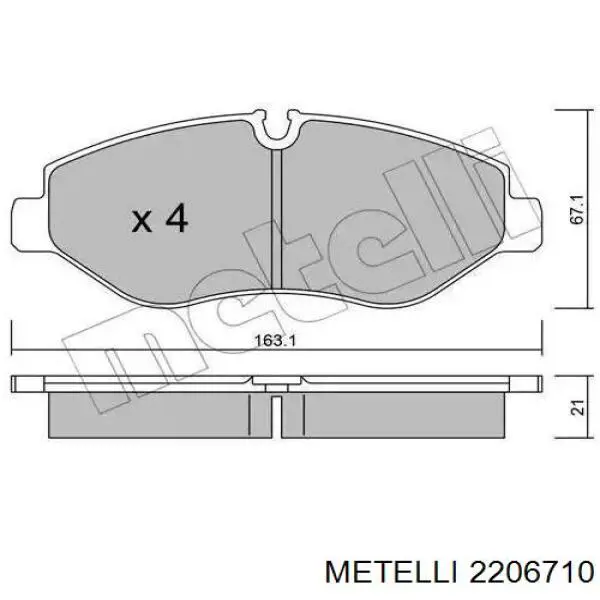 Klocki hamulcowe przednie tarczowe Metelli 2206710 cena, od 29,56 USD
