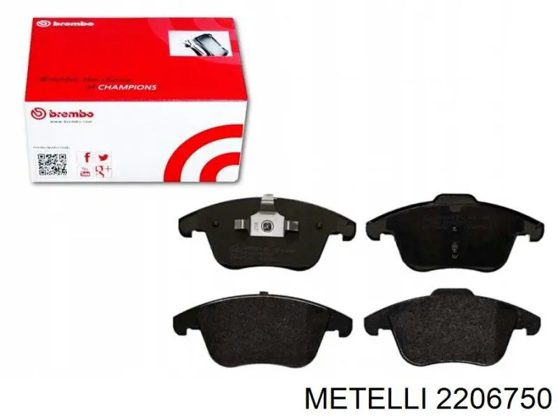 Do koszyka 2206750 Metelli Klocki hamulcowe przednie tarczowe