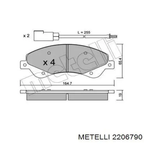 Klocki hamulcowe przednie tarczowe Metelli 2206790 cena, od 29,10 USD