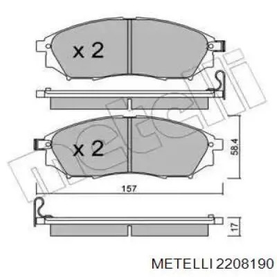 Klocki hamulcowe przednie tarczowe Metelli 2208190 cena, od 30,19 USD