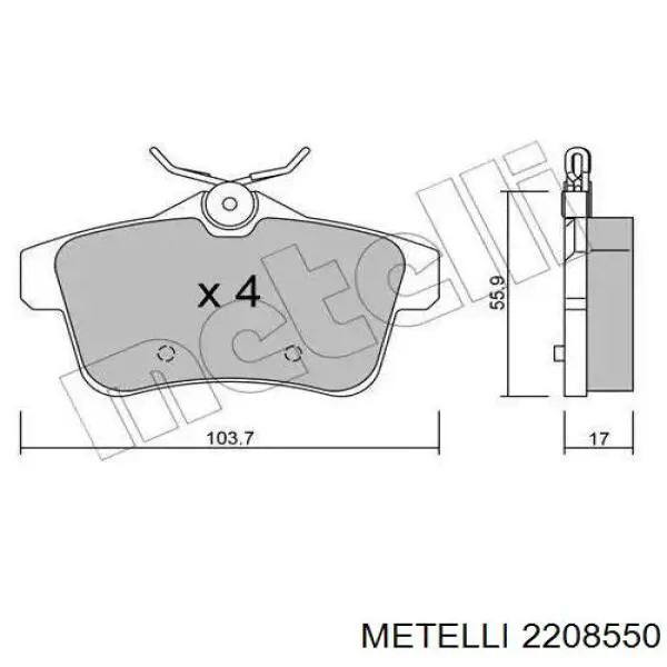Okładziny (klocki) do hamulców tarczowych tylne Metelli 2208550 cena, od 25,88 USD