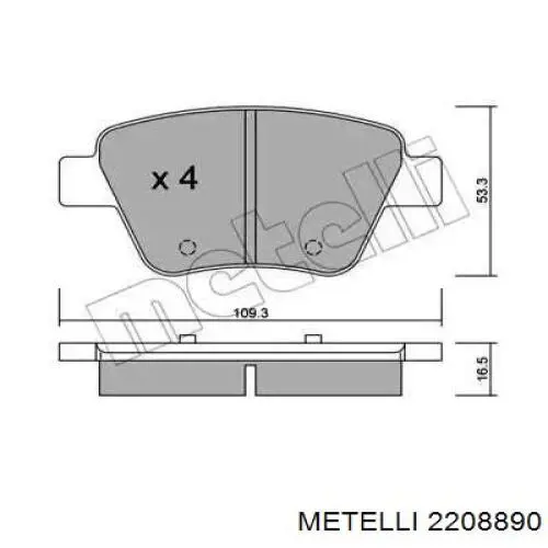 Okładziny (klocki) do hamulców tarczowych tylne Metelli 2208890 cena, od 23,41 USD