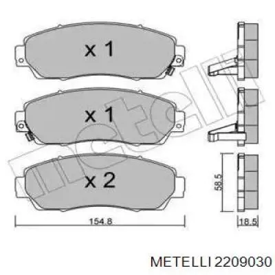 Klocki hamulcowe przednie tarczowe Metelli 2209030 cena, od 27,91 USD