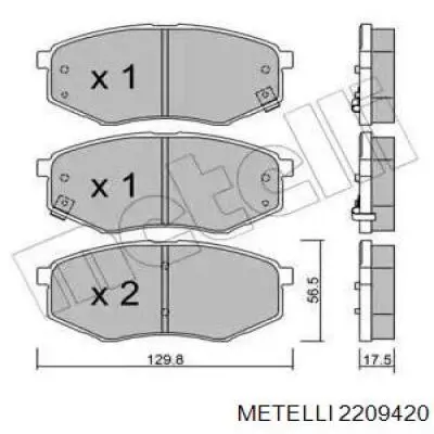 22-0942-0 Metelli klocki hamulcowe przednie tarczowe