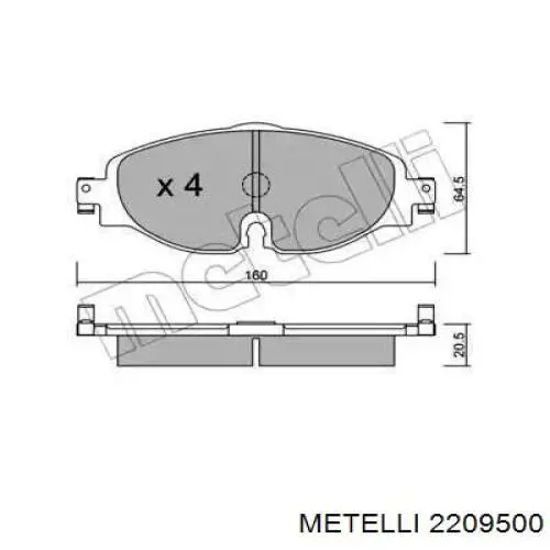 22-0950-0 Metelli klocki hamulcowe przednie tarczowe