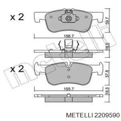 22-0959-0 Metelli klocki hamulcowe przednie tarczowe