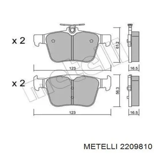 22-0981-0 Metelli okładziny (klocki do hamulców tarczowych tylne)