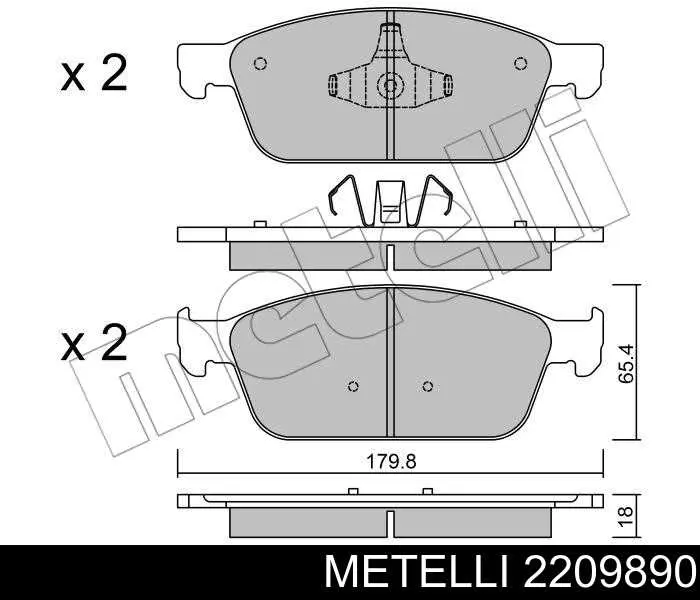 22-0989-0 Metelli klocki hamulcowe przednie tarczowe