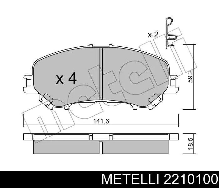 22-1010-0 Metelli klocki hamulcowe przednie tarczowe