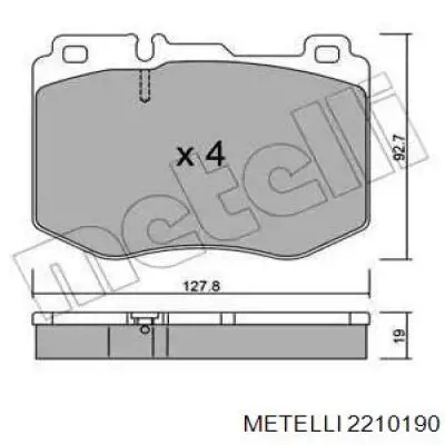 22-1019-0 Metelli klocki hamulcowe przednie tarczowe