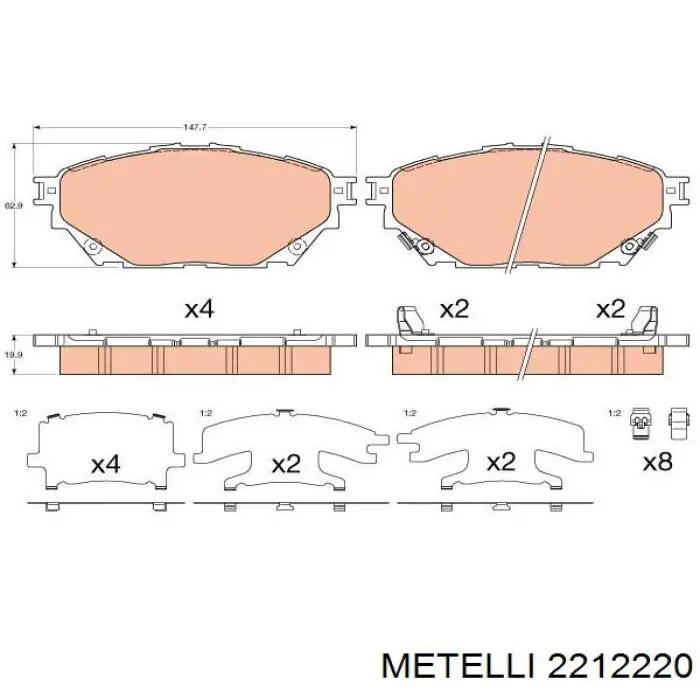 Do koszyka MK585740 Mitsubishi Klocki hamulcowe przednie tarczowe