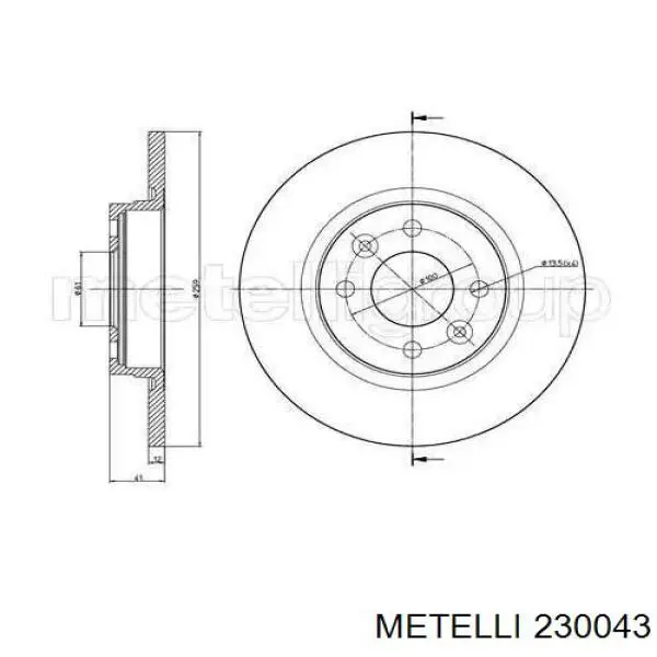 230043 Metelli Tarcza hamulcowa przednia
