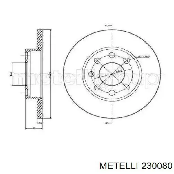 23-0080 Metelli tarcza hamulcowa przednia