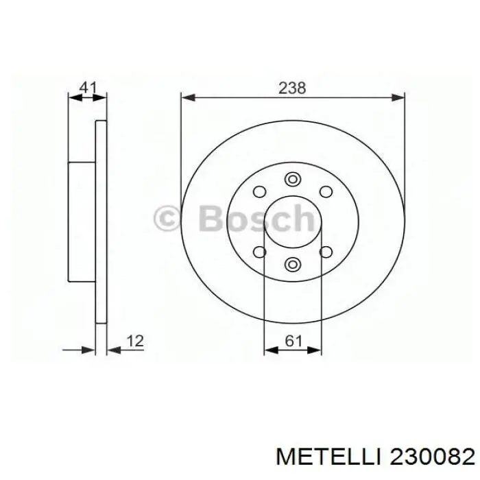 Tarcza hamulcowa przednia Metelli 230082 cena, od 26,39 USD
