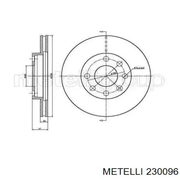 23-0096 Metelli tarcza hamulcowa przednia