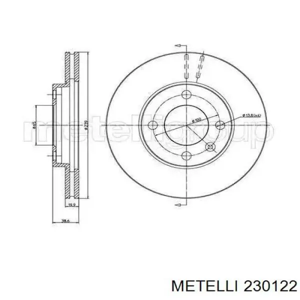 Do koszyka 230122 Metelli Tarcza hamulcowa przednia