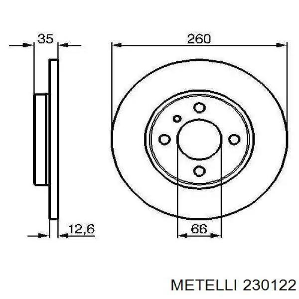 23-0122 Metelli tarcza hamulcowa przednia