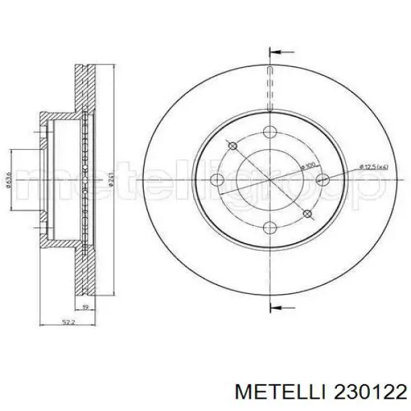 230122 Metelli Tarcza hamulcowa przednia