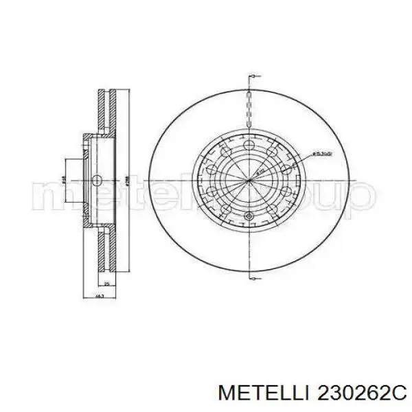 23-0262C Metelli tarcza hamulcowa przednia