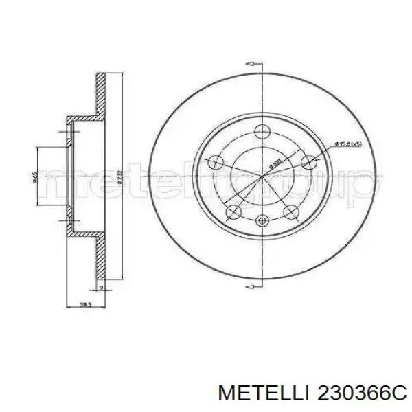 23-0366C Metelli tarcza hamulcowa tylna
