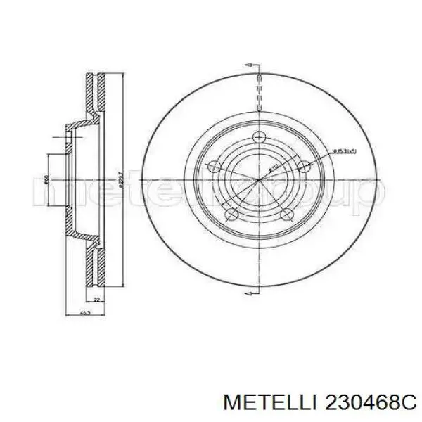 23-0468C Metelli tarcza hamulcowa przednia